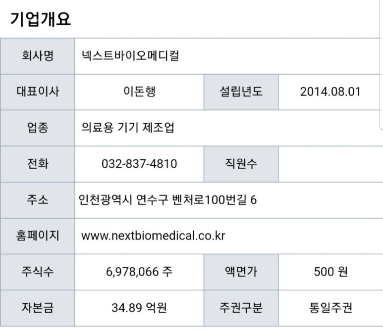 넥스트바이오 주식회사 이미지