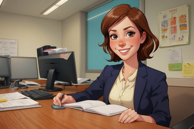 Default A british woman returning to her workplace after 3mont 3