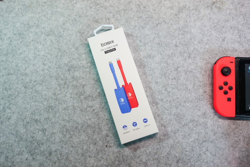 베이식스 닌텐도스위치독 USB-C 허브 미니컨버터로 LG울트라HD 4K 27인치 모니터 연결 "가볍고 콤팩트한 미니컨버터 추천 후기" 이미지 4
