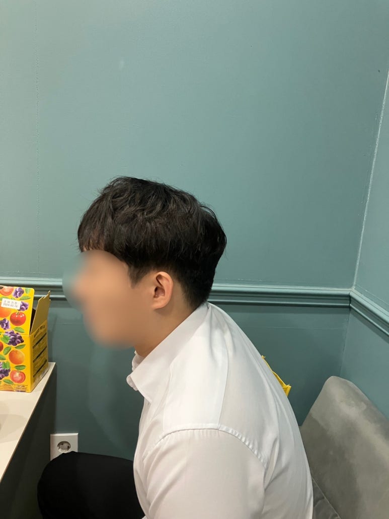 앞머리까지 컬을 말아 볼륨을 넣은 헤메 직후 옆모습이에요
