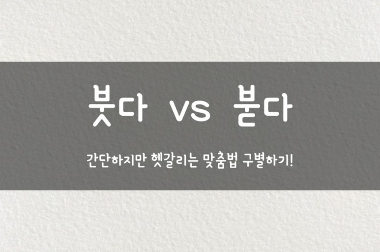 붓다 붇다 뜻 차이점은? 헷갈리는 맞춤법 공부하기 : 네이버 블로그