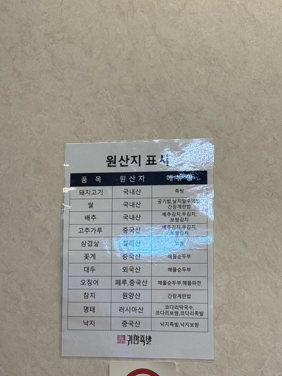 귀한족발청주 이미지