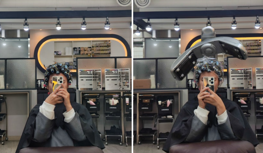 외출준비헤어샵 이미지