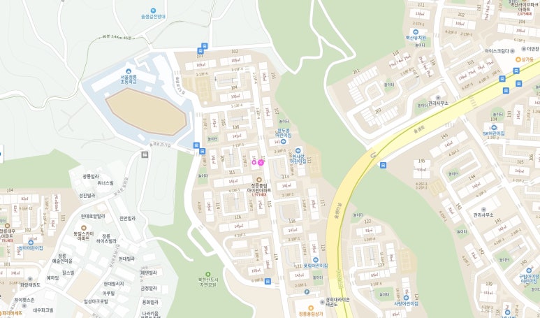 북한산도시자연공원→북한산 유아숲체험원 이미지
