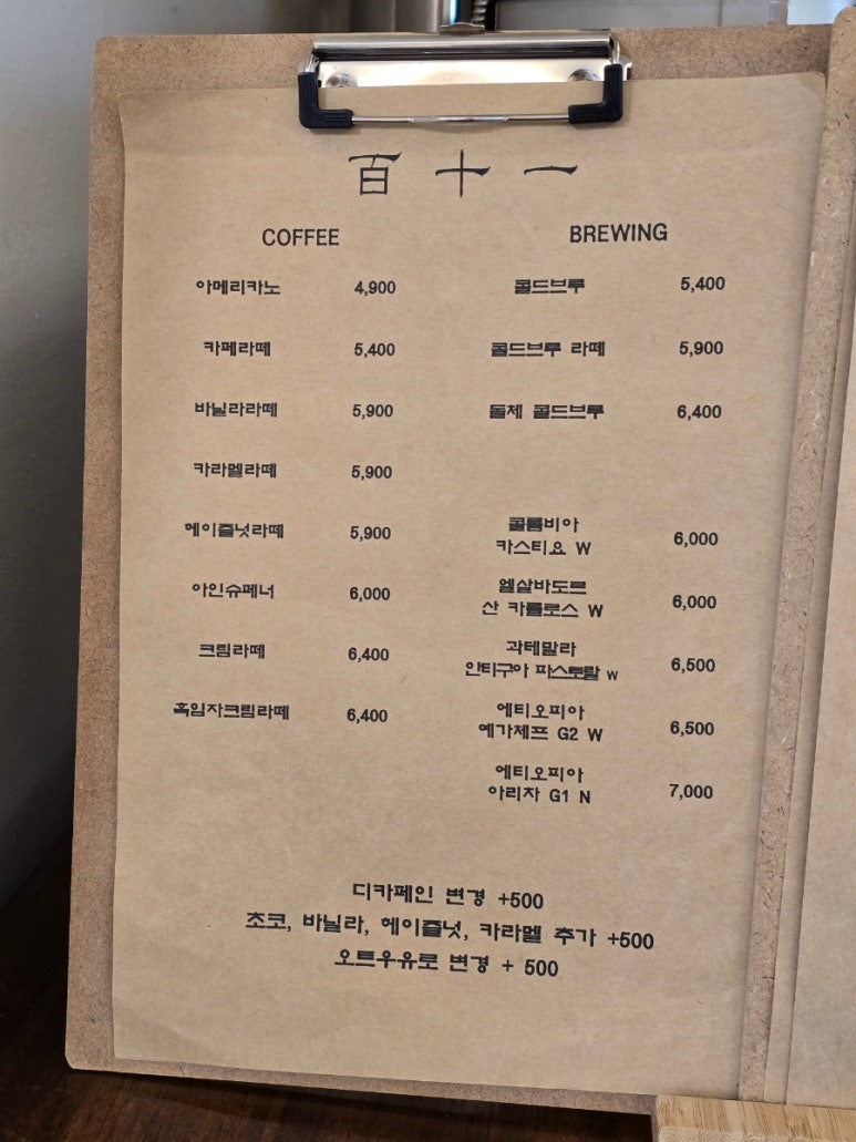 카페 백십일 이미지