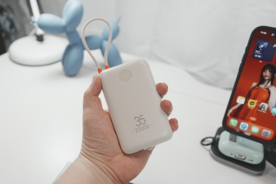 이메이션 35W 고속충전 케이블일체형 20000mAh 보조배터리 아이패드 프로, 아이폰, 에어팟까지 충전 이미지 18