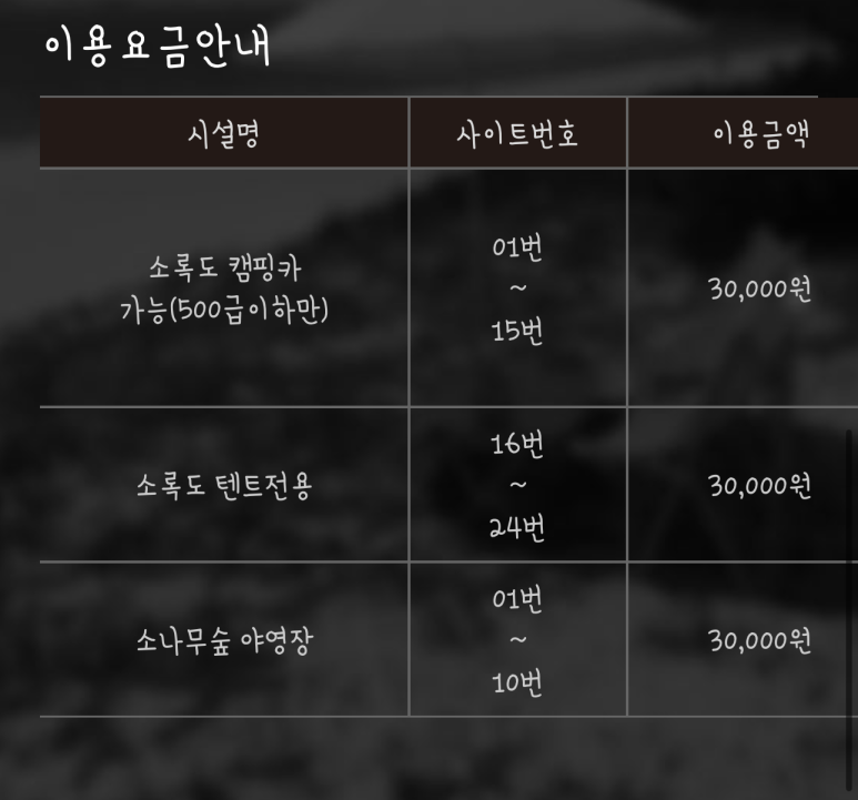 원산도 소록도 야영장 이미지