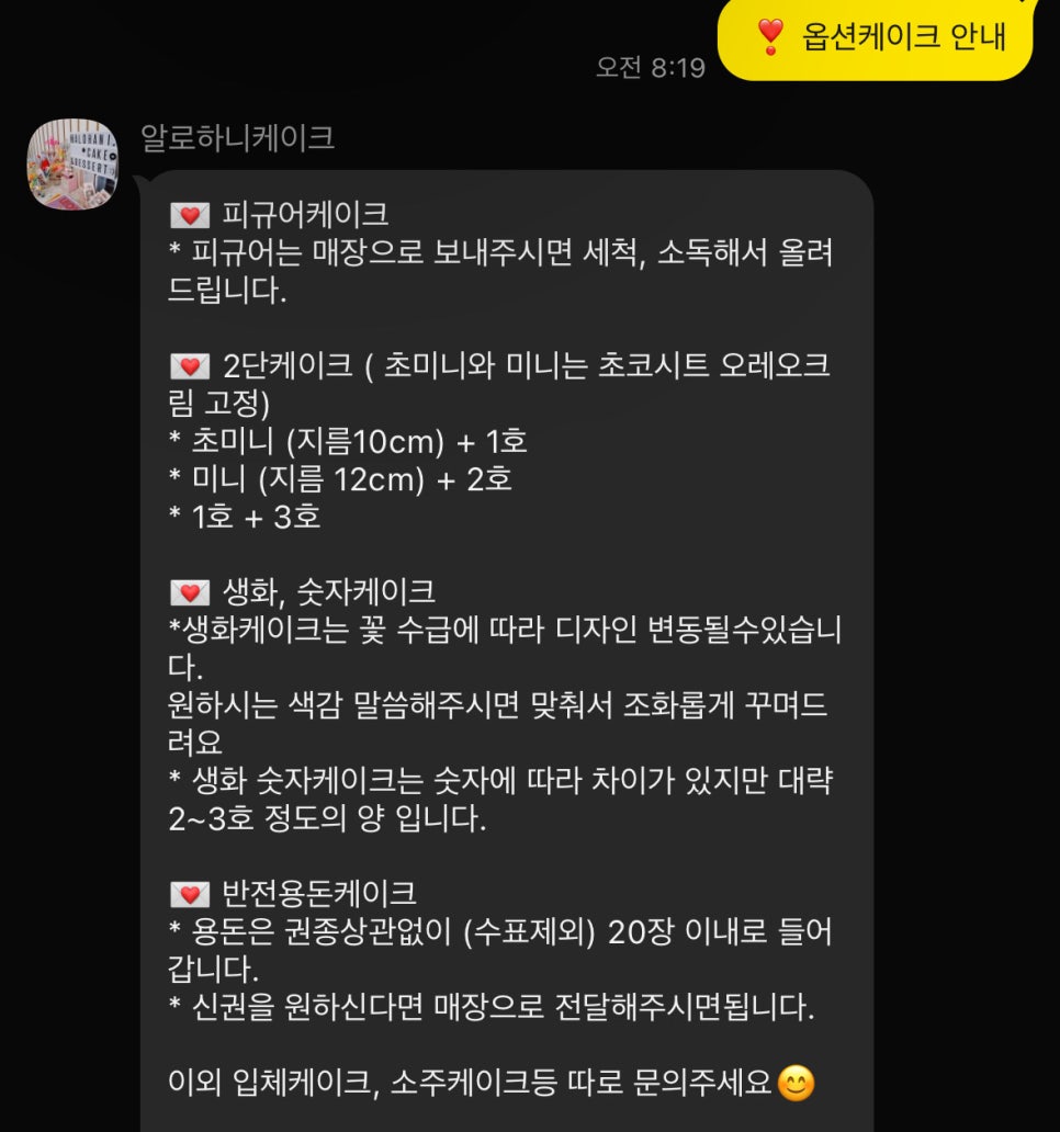 알로하니케이크 이미지