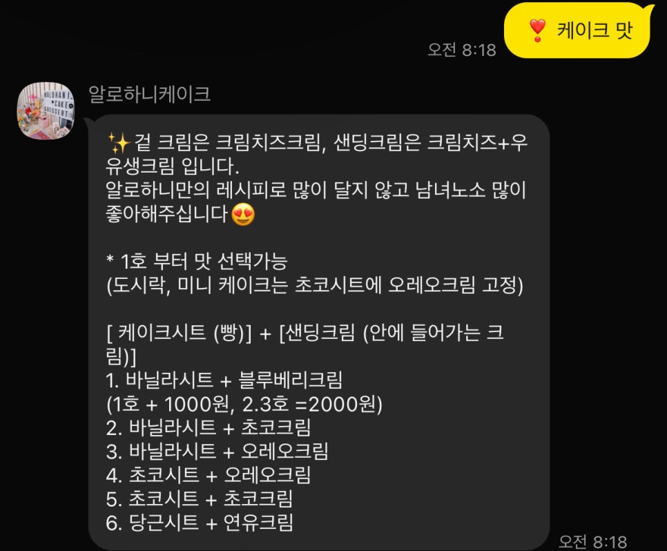알로하니케이크 이미지