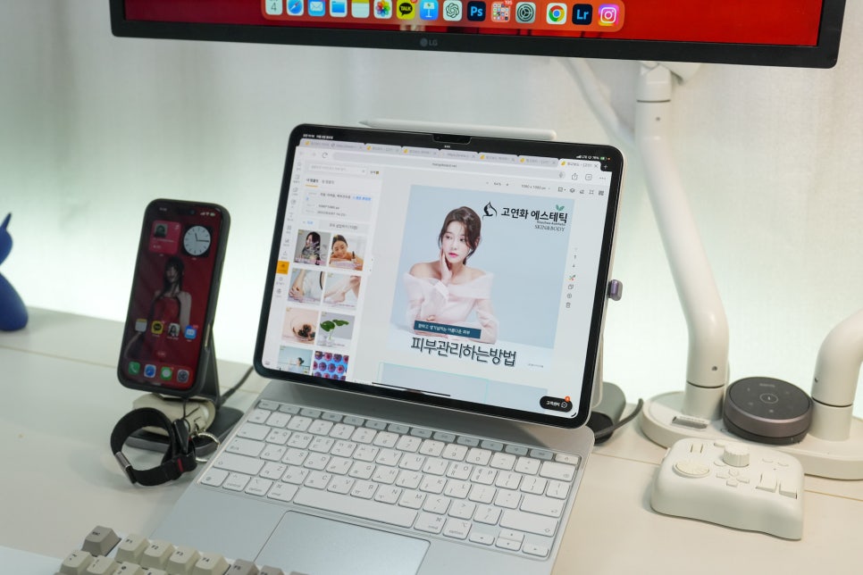 아이패드 프로 7세대 '듀얼 모니터 암 거치대 설정' 및 모니터배치 feat. 데스크테리어 이미지 4