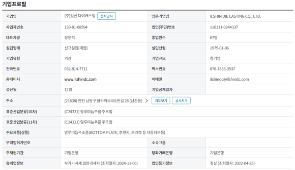 (주)일신캐스팅 이미지