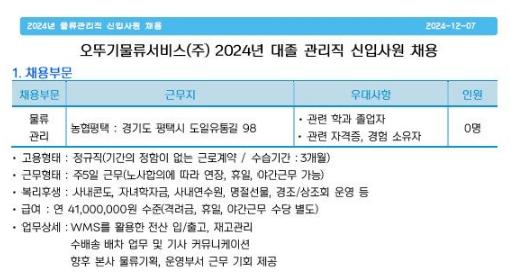 오뚜기물류서비스(주) 이미지