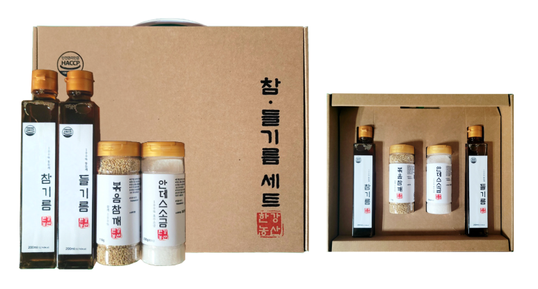 [한강농산] 참.들기름 4종세트 (볶음검정깨+안데스소금)