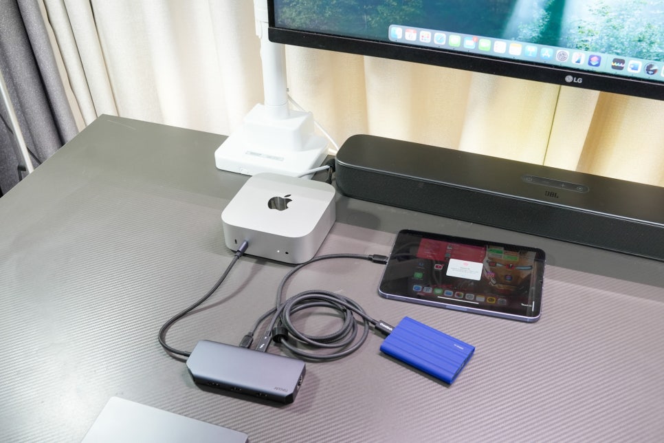 M4 맥미니와 아트뮤 10in1 USB-C 멀티 허브 MH420로 삼성 외장하드 SSD T7 실드 연결 이미지 2