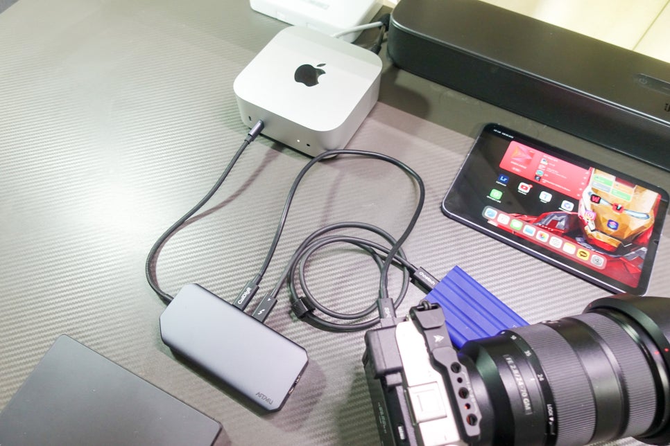 M4 맥미니와 아트뮤 10in1 USB-C 멀티 허브 MH420로 삼성 외장하드 SSD T7 실드 연결 이미지 8