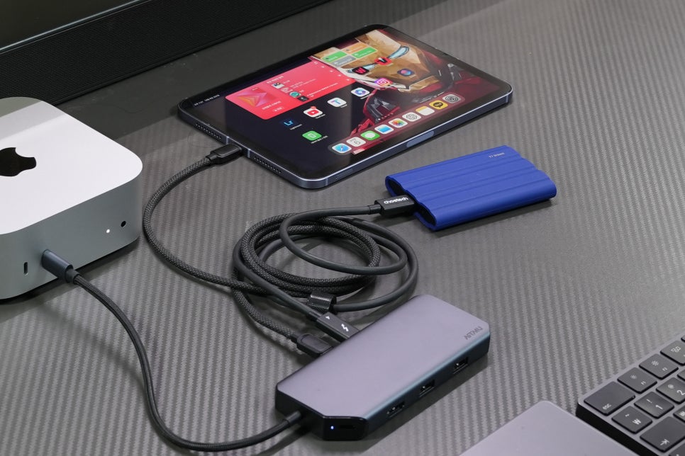 M4 맥미니와 아트뮤 10in1 USB-C 멀티 허브 MH420로 삼성 외장하드 SSD T7 실드 연결 이미지 11