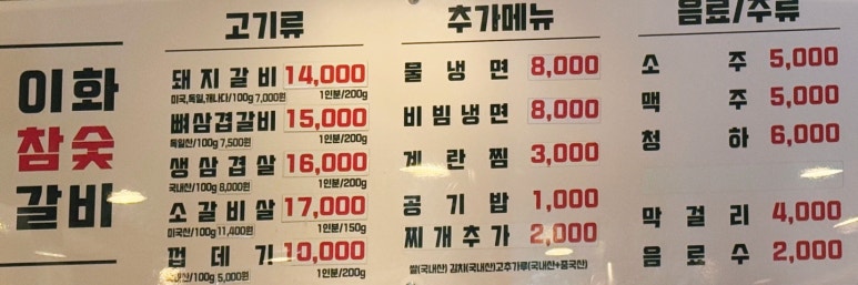 이화참숯불갈비 이미지