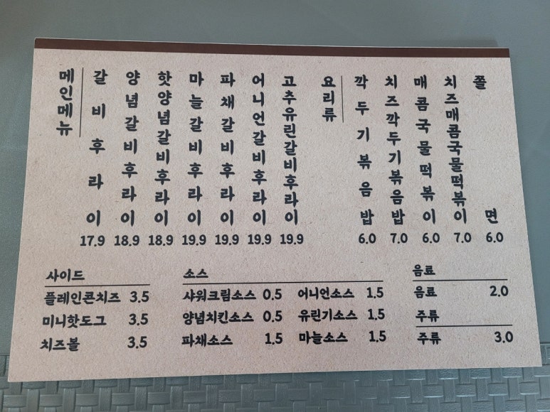 빡가네갈비후라이 이미지