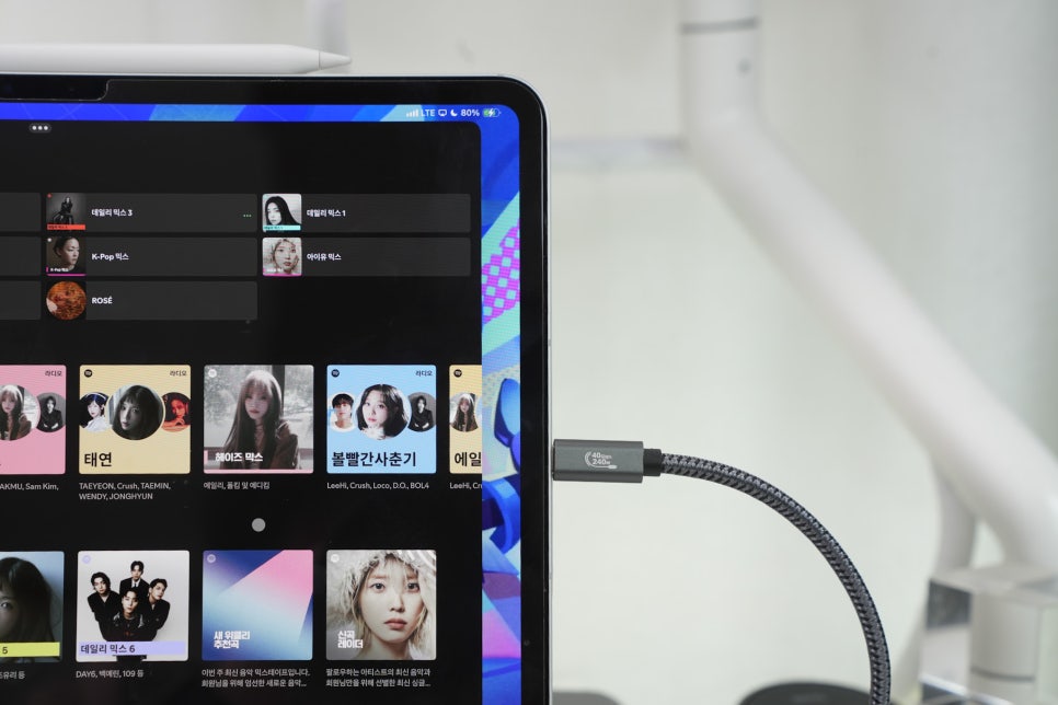 하루코아 썬더볼트4 호환 USB C 타입 고속충전 케이블 240W "아이패드프로 벨킨 썬더볼트4 독 연결" 이미지 9