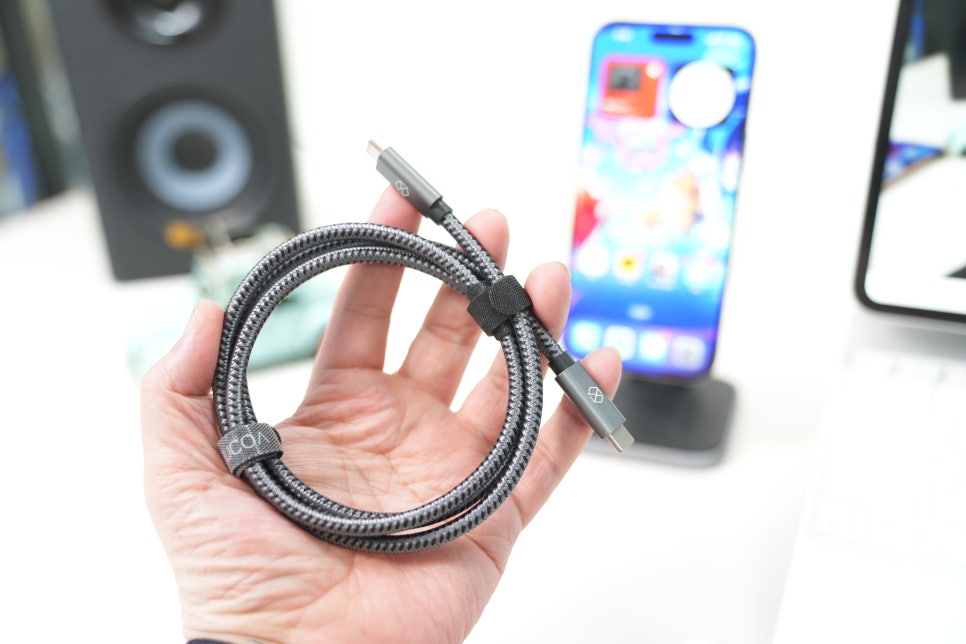하루코아 썬더볼트4 호환 USB C 타입 고속충전 케이블 240W "아이패드프로 벨킨 썬더볼트4 독 연결" 이미지 4