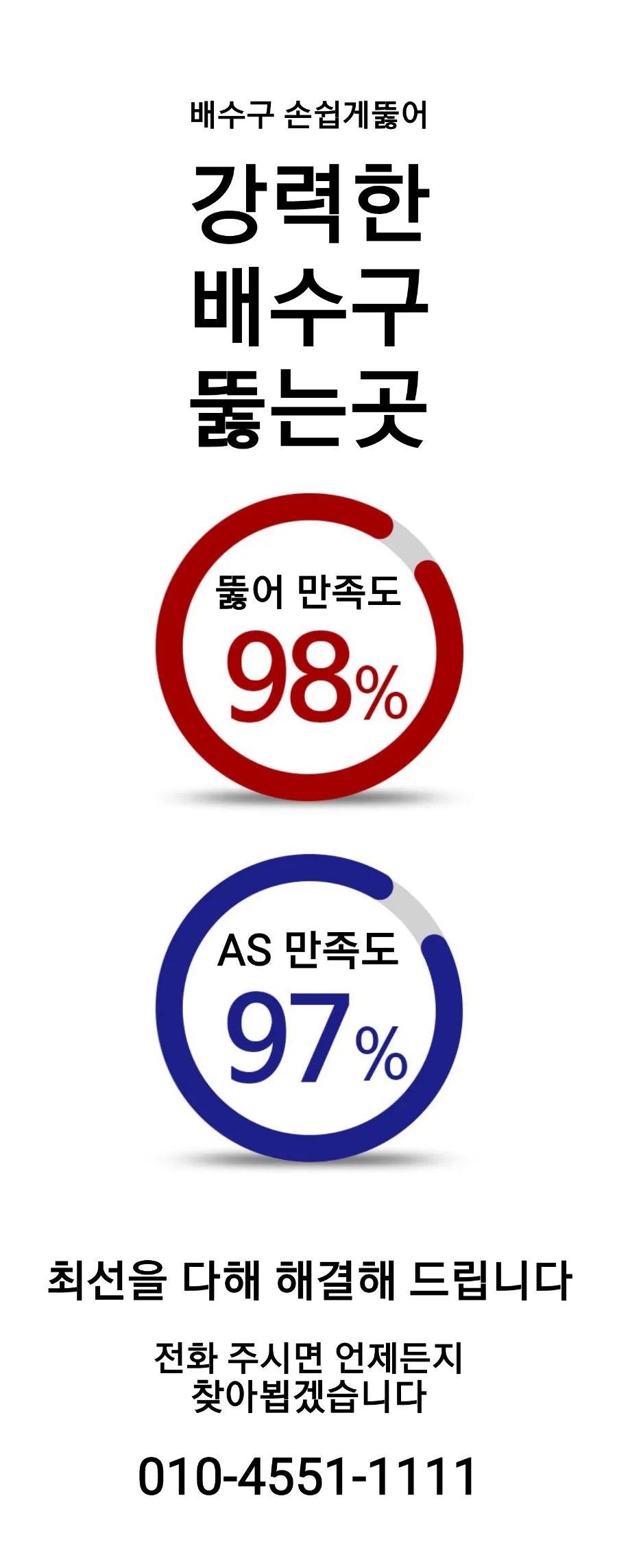 24시씽크대막힘하수구막힘뚫음변기막힘역류고압배수구청소 이미지