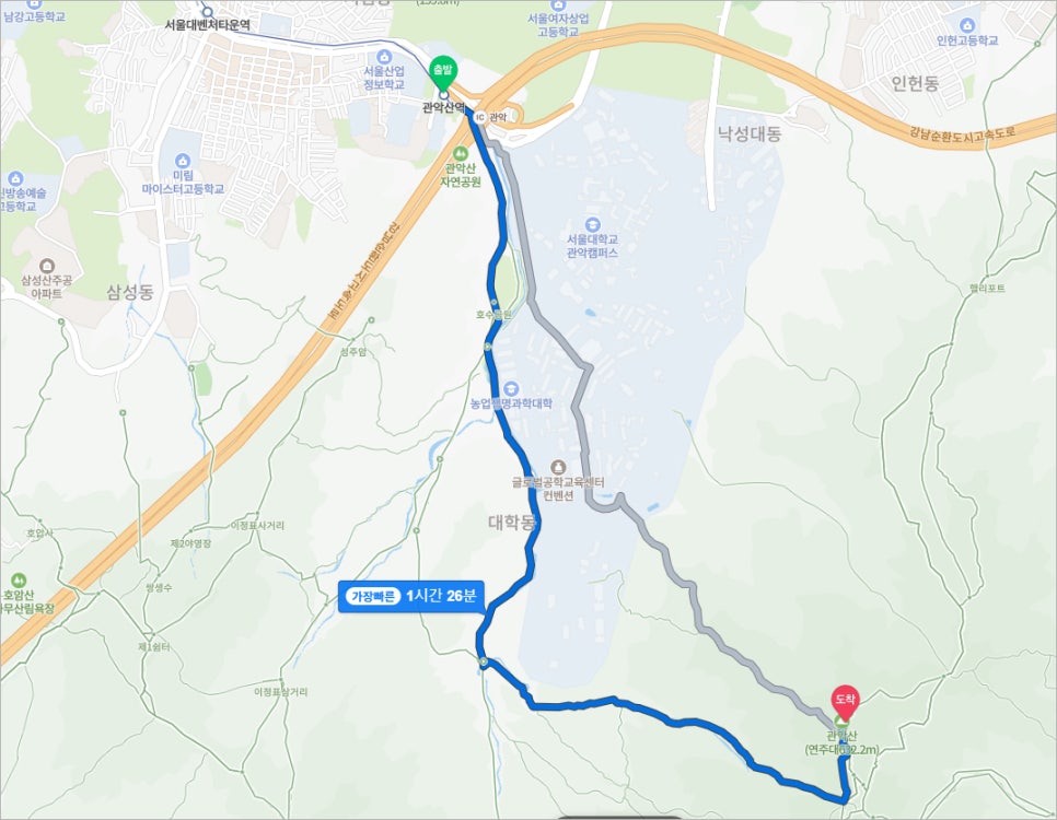 관악산 계곡 캠핑장 이미지