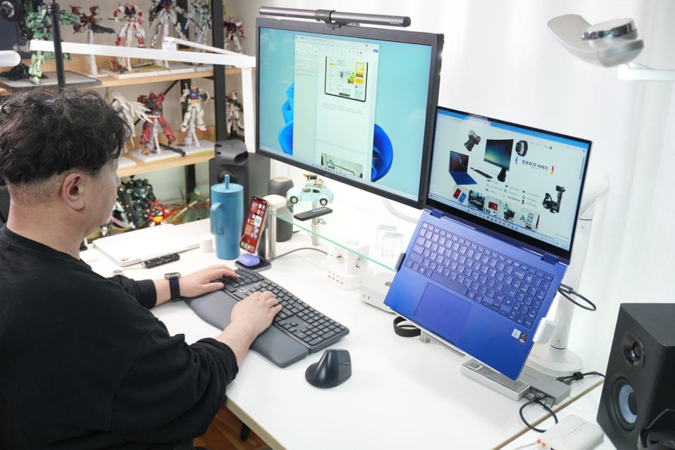 지클릭커 오피스프로 EMK300 블루투스 & 무선 "멤브레인 인체공학 키보드 버티컬  마우스 세트 추천" 이미지 16