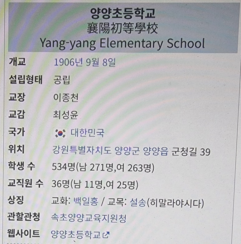 양양초등학교 이미지