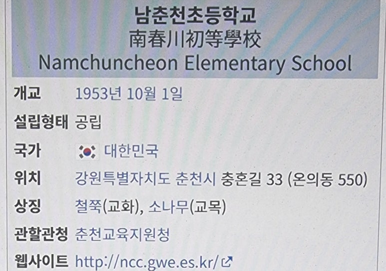 남춘천초등학교 이미지