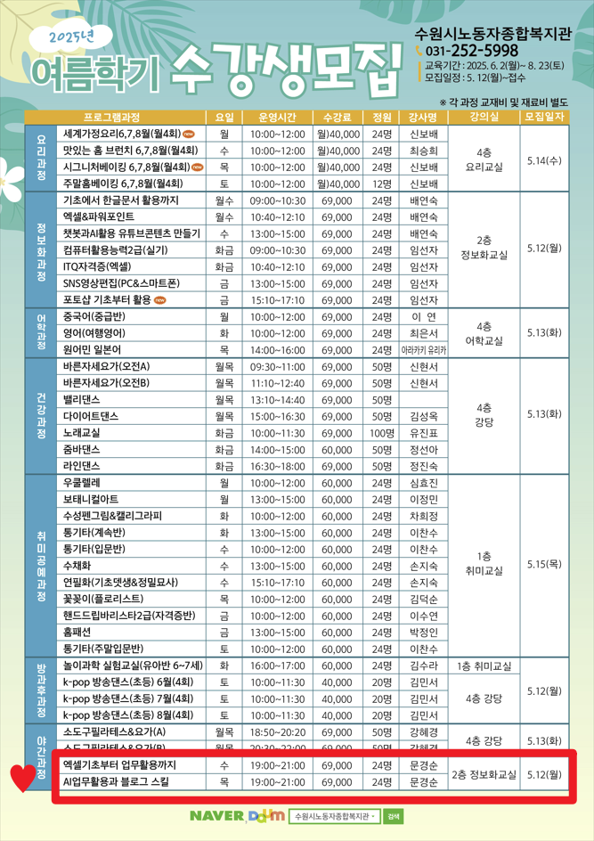 수원시노동자종합복지관 이미지