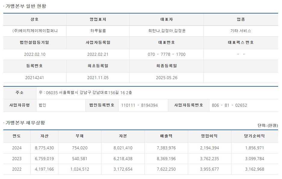 에이치제이컴퍼니 이미지