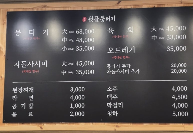 뒷골뭉티기육회 이미지