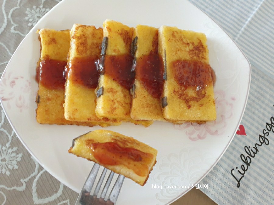 백설기 토스트 만들기 냉동실 백설기 활용 백일떡 : 네이버 블로그