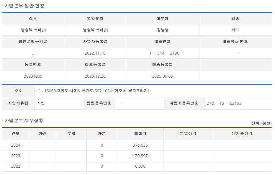 남영댁커피24 이미지
