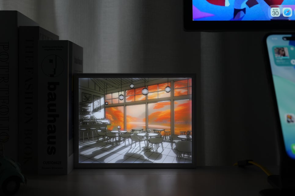 감성 데스크테리어를 위한 라인트 선샤인 LED 그림 액자 무드등 이미지 11