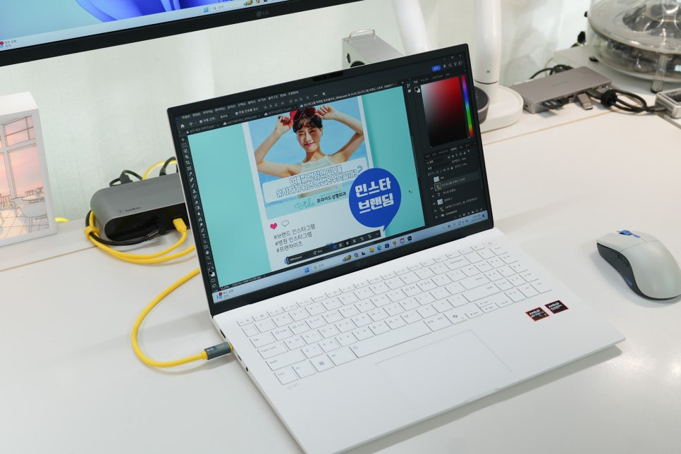 2025년 사무용 AI 노트북추천, LG 그램15 AMD 크라켄7 메모리32GB 15ZD80T-GX79K 이미지 2
