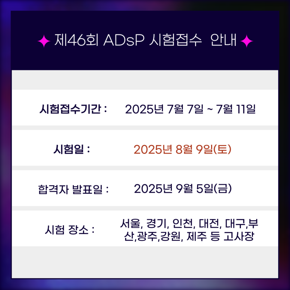 제46회 ADsP 시험접수와 시험장 안내까지 한 번에 확인하세요! : 네이버 블로그