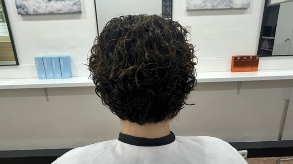 고객님숏컷후일반펌