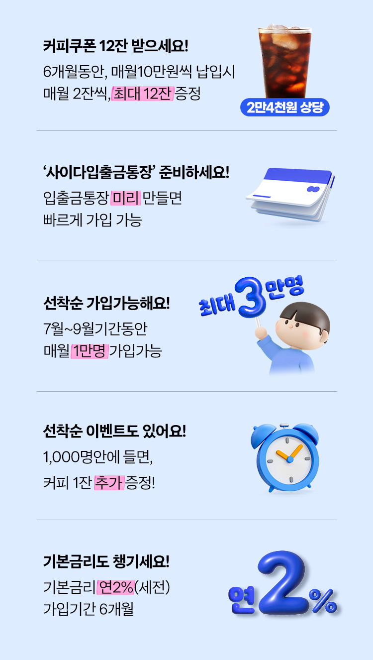 아이스아메리카노보다 시원한 혜택? 사이다뱅크 커피적금으로 여름 재테크까지 잡자 이미지 4