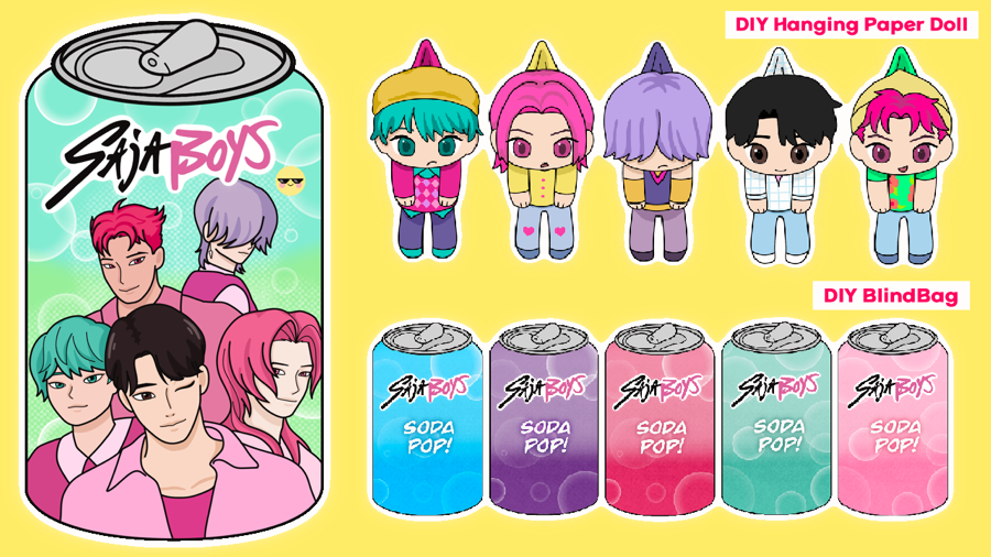 Kpop demon hunters DIY BlindBag& Paper Doll Printable 케이팝 데몬 헌터스 블라인드백