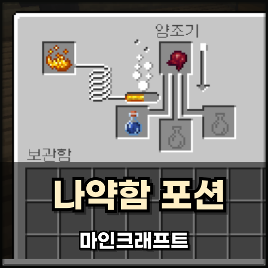 마인크래프트 마크 나약함 포션 물약 제작 만들기 제조법 : 네이버 블로그