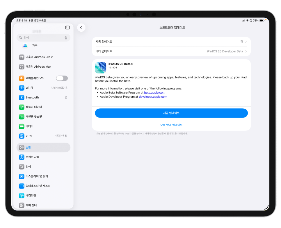 버그 지옥 끝났다? 아이패드프로 7세대 13인치 iPad OS 26 개발자 베타 6 직접 써보니.. 이미지 2