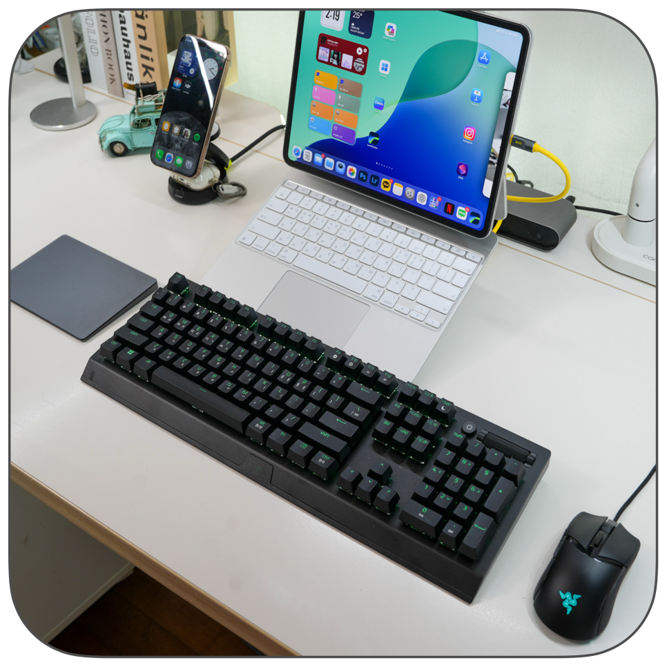 아이패드 프로에서 유선 게이밍 키보드? razer blackwidow v3 리니어 직접 사용해봤습니다.