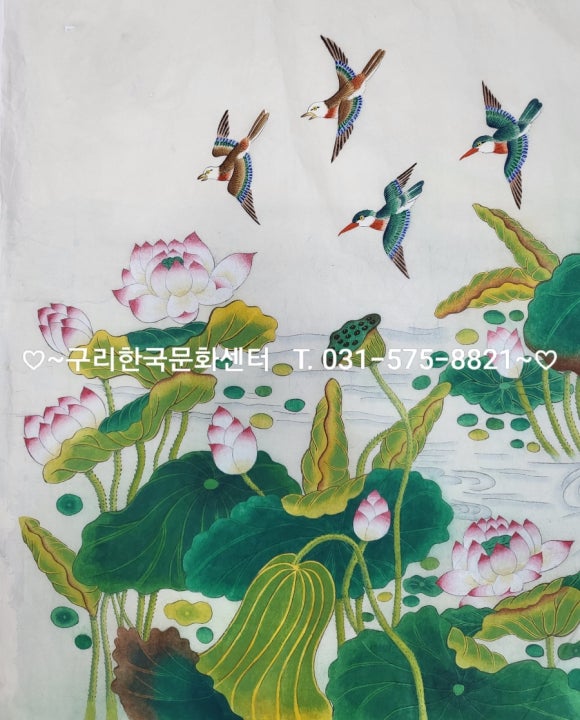 민화#연화도#연꽃#연잎#물총새#오리#원앙 : 네이버 블로그