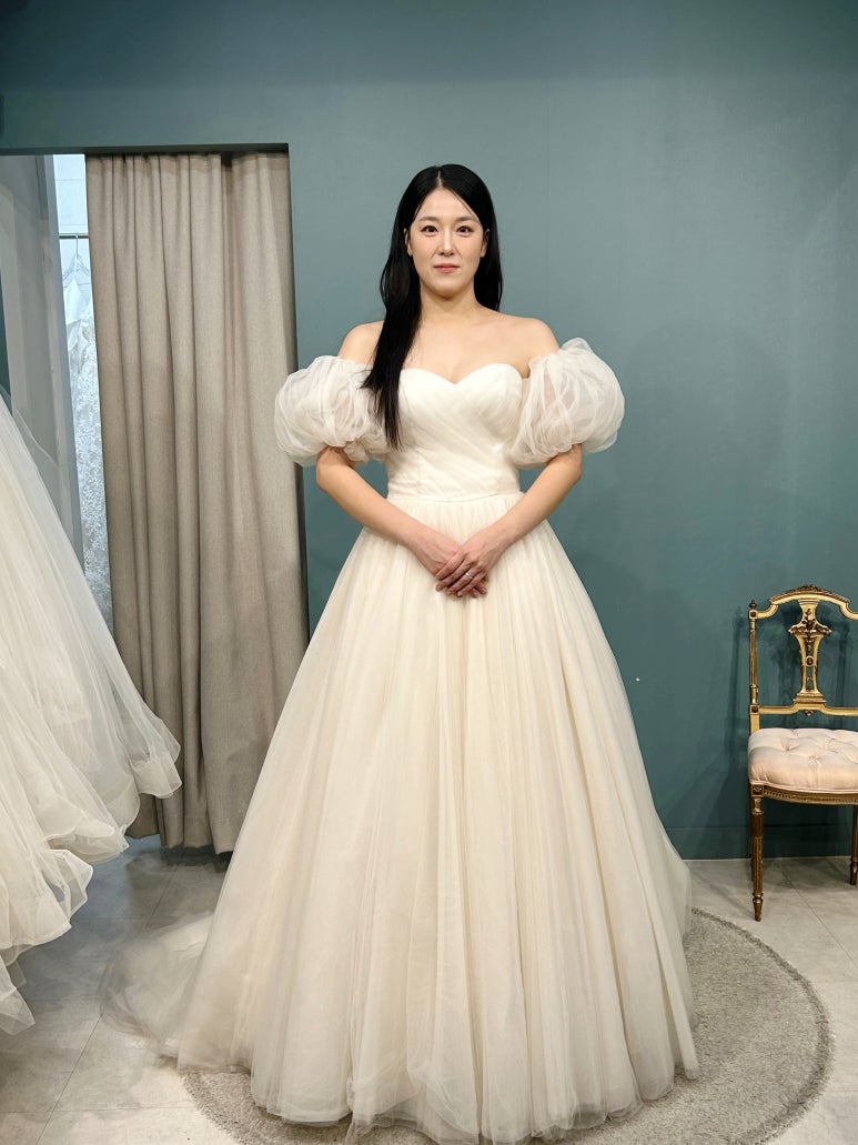 피팅룸에서 입은 모습, 퍼프 소매 변형