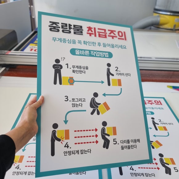 중량물 취급주의 안내 표지판 산업안전표찰 : 네이버 블로그