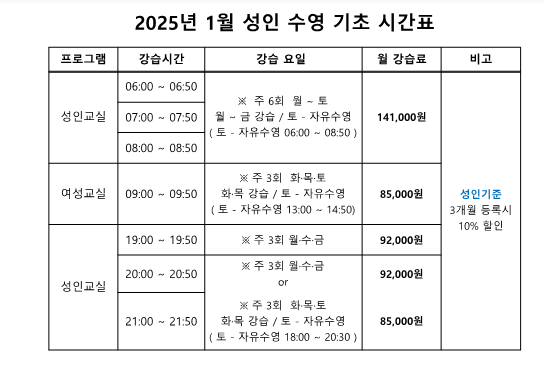 로얄스포츠센터 성인 수영 기초반 후기 및 등록 꿀팁