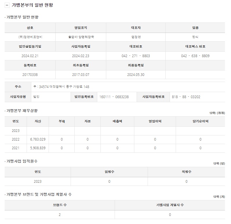 정연 에프앤비 이미지