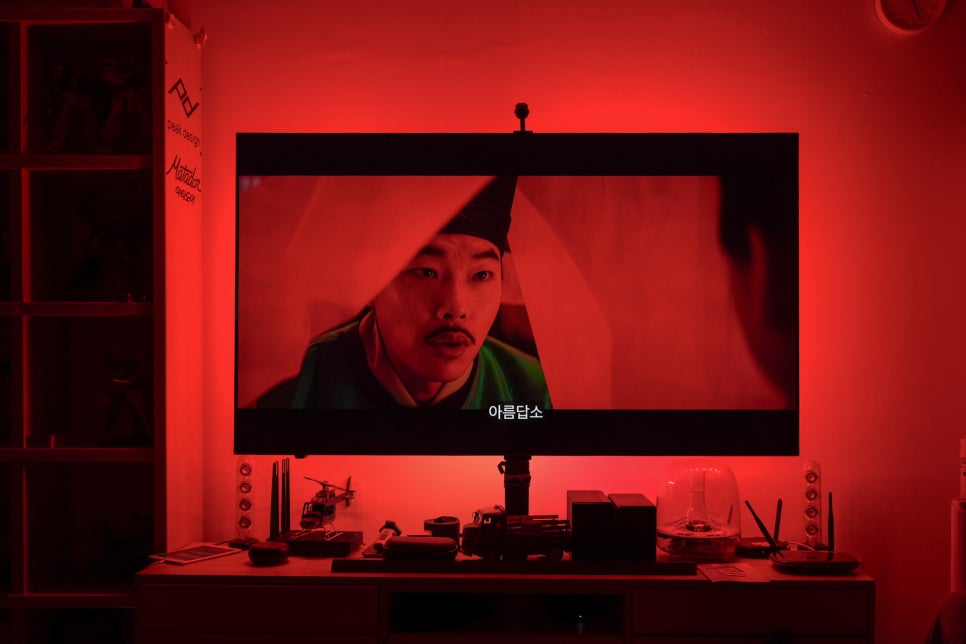 나노리프 RGB 65인치용 TV 조명 스마트 라이트 스트립 "32인치 모니터 조명으로설치해보니" 이미지 2