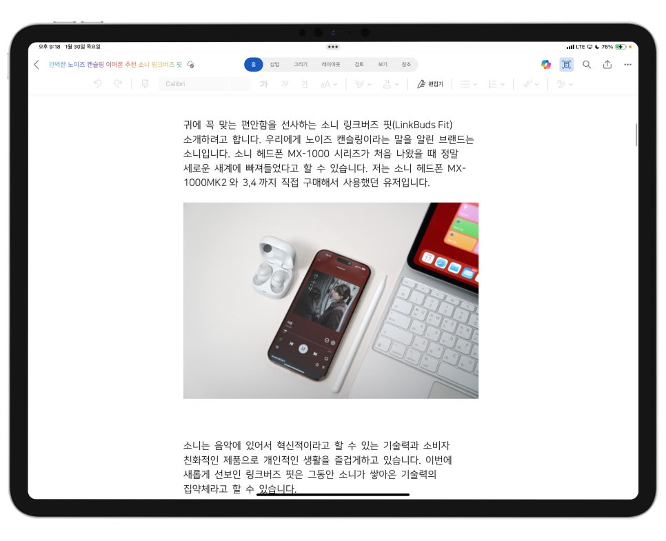 아이패드프로 활용 - 생산성 작업 '마이크로365 Copilot(오피스 Office) 워드, 엑셀, 파워포인트' [1 편] 이미지 8
